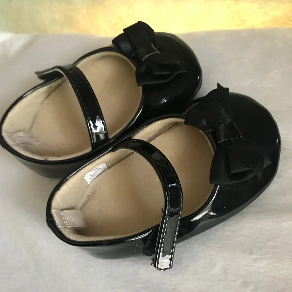 Adorable Black Bow Baby Girl Slipper shoes